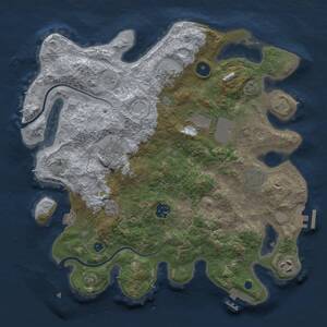 Thumbnail Rust Map: Procedural Map, Size: 3500, Seed: 500899329, 13 Monuments