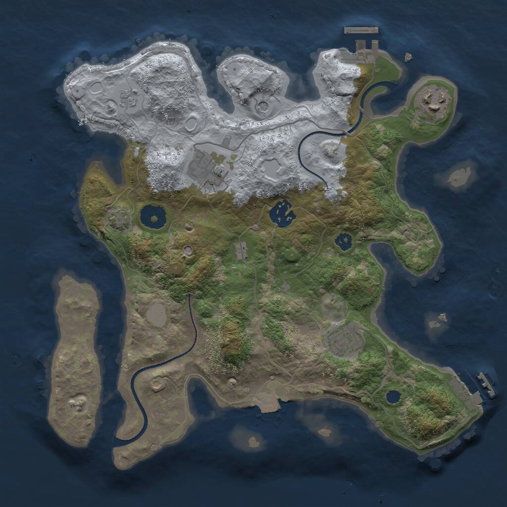 Rust Map: Procedural Map, Size: 3000, Seed: 371045106, 10 Monuments