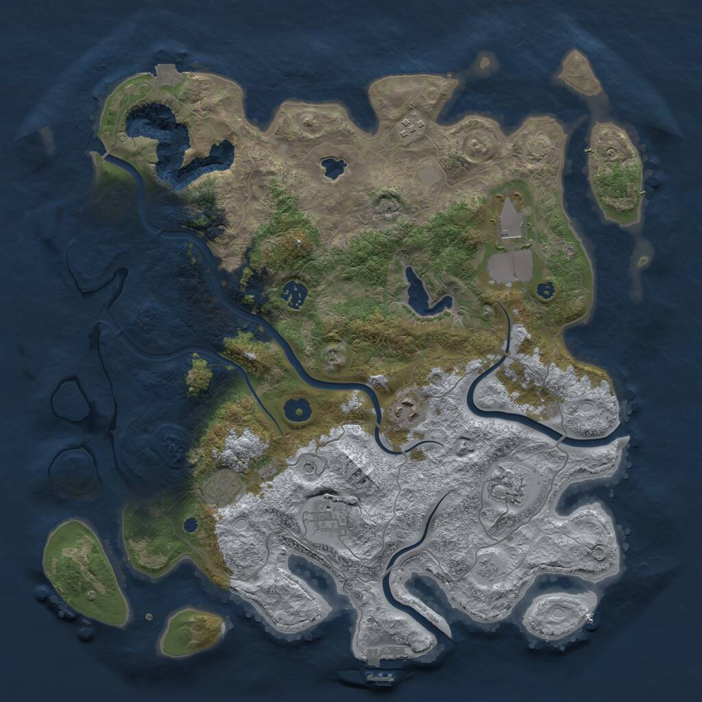 Rust Map: Procedural Map, Size: 4050, Seed: 1654682057, 13 Monuments