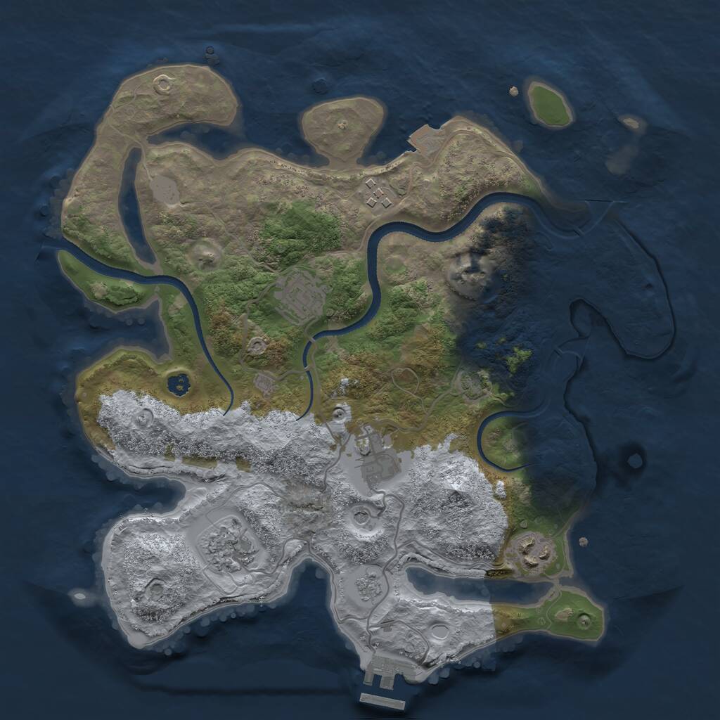 Rust Map: Procedural Map, Size: 3210, Seed: 613903, 10 Monuments