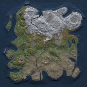 Thumbnail Rust Map: Procedural Map, Size: 3500, Seed: 16208761, 14 Monuments