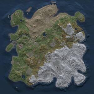 Thumbnail Rust Map: Procedural Map, Size: 3750, Seed: 889777797, 17 Monuments