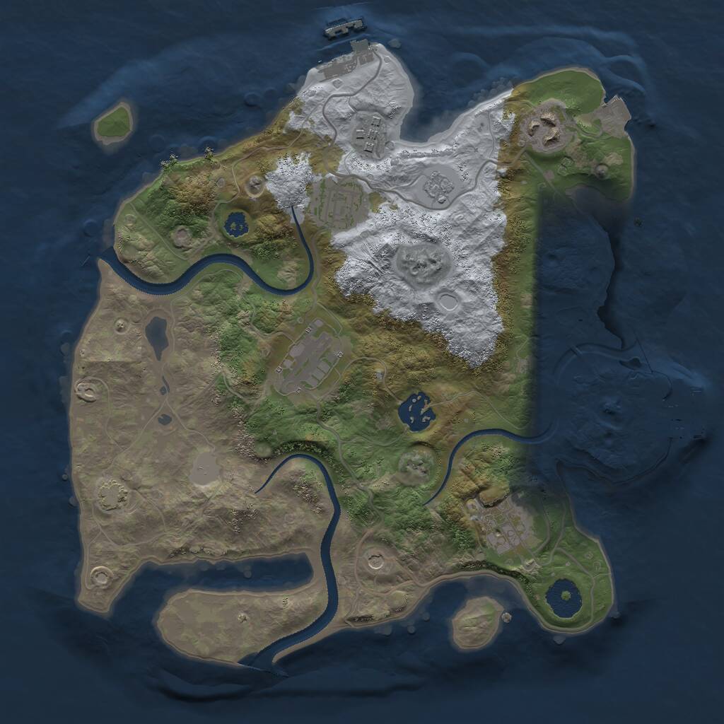 Rust Map: Procedural Map, Size: 3000, Seed: 3000269, 12 Monuments
