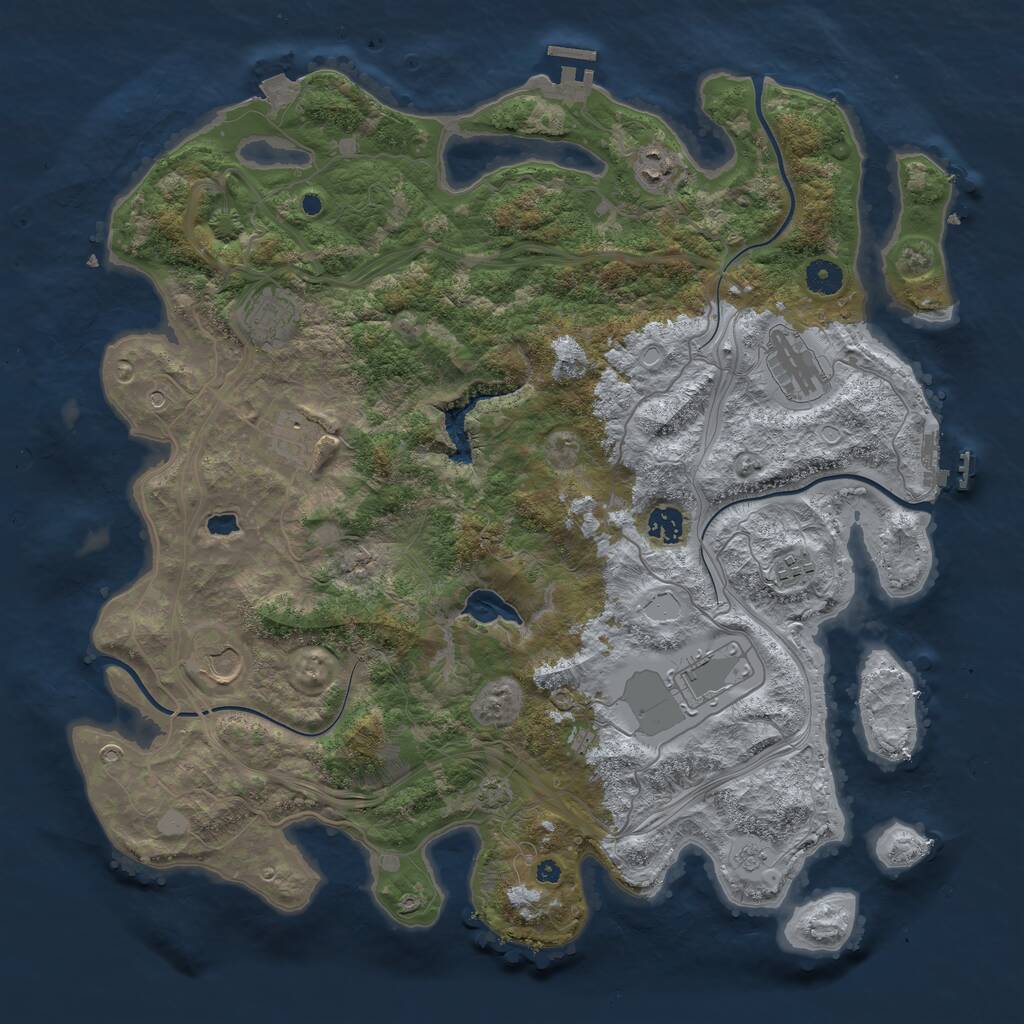 Rust Map: Procedural Map, Size: 4250, Seed: 842218187, 14 Monuments