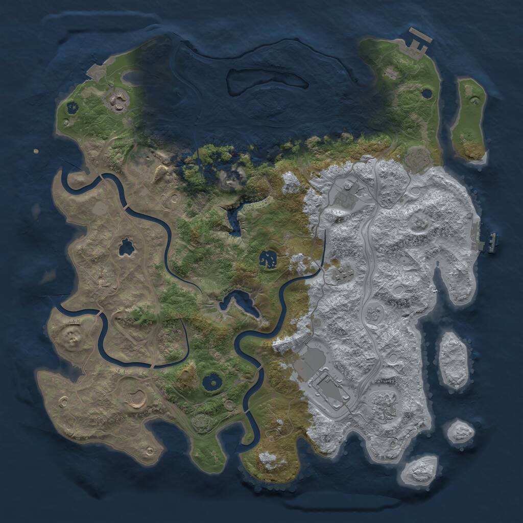 Rust Map: Procedural Map, Size: 4250, Seed: 842218187, 15 Monuments
