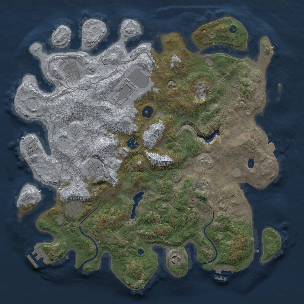 Rust Map: Procedural Map, Size: 4000, Seed: 1014552959, 14 Monuments