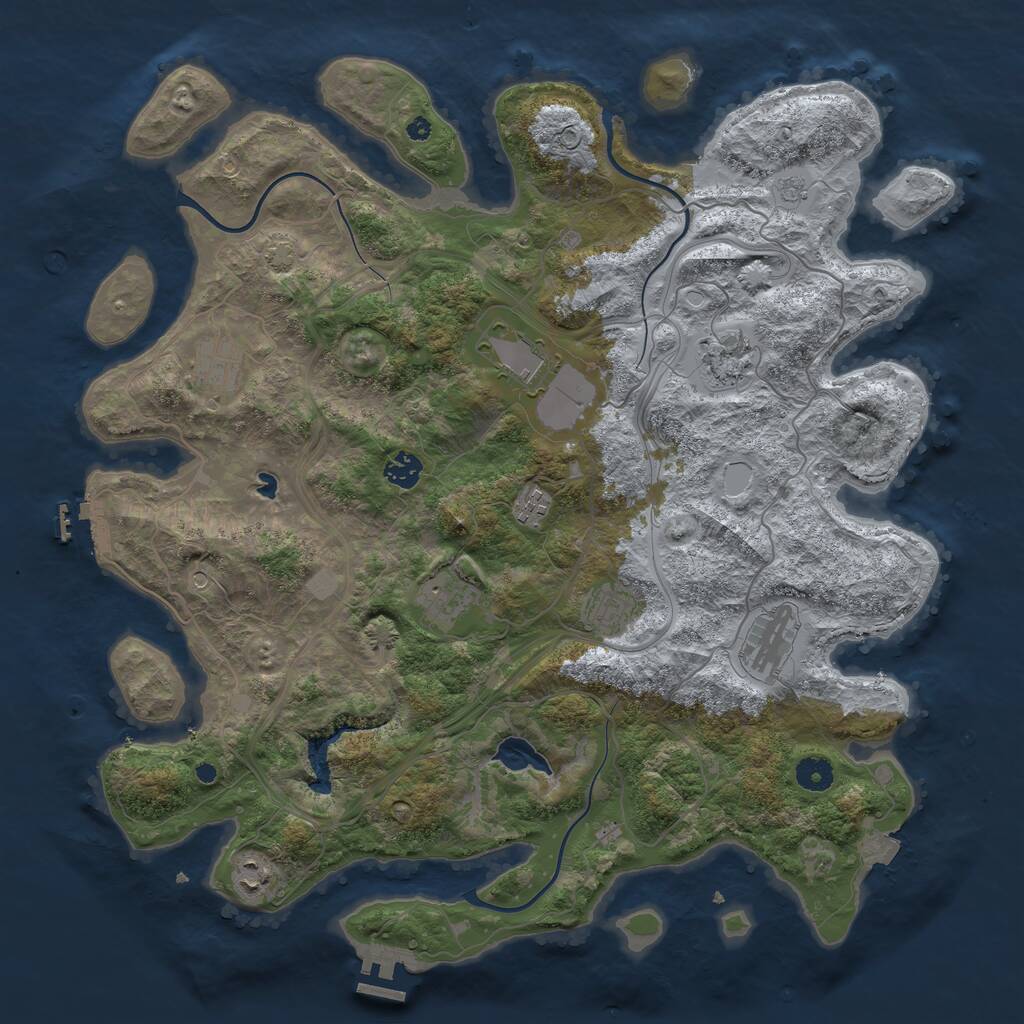 Rust Map: Procedural Map, Size: 4250, Seed: 351996041, 15 Monuments