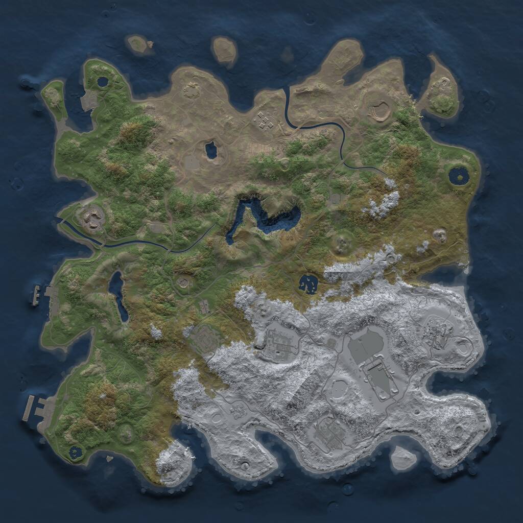 Rust Map: Procedural Map, Size: 4000, Seed: 398781, 15 Monuments