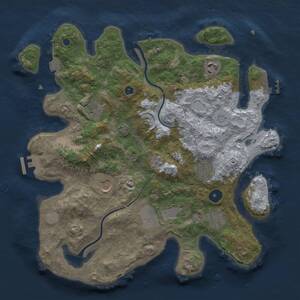 Thumbnail Rust Map: Procedural Map, Size: 3500, Seed: 361486151, 13 Monuments