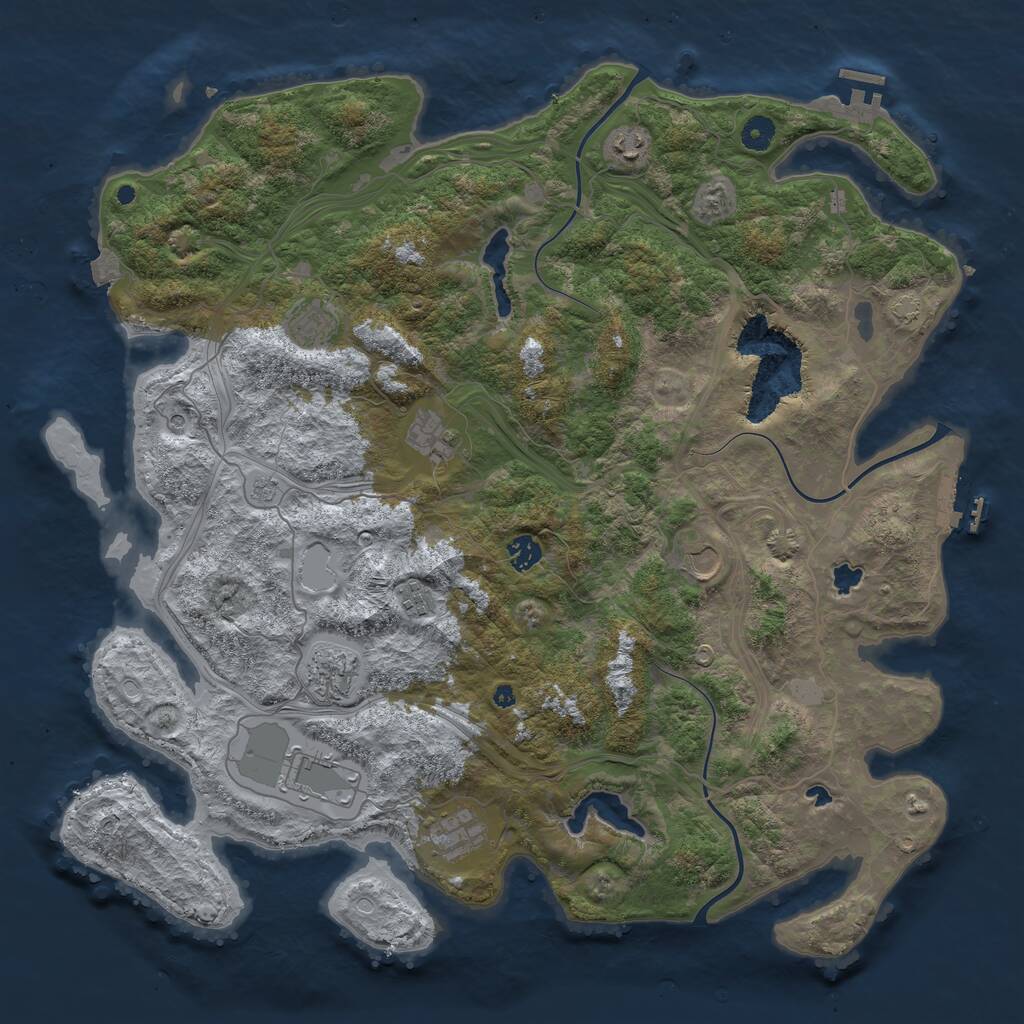 Rust Map: Procedural Map, Size: 4500, Seed: 1283330731, 15 Monuments