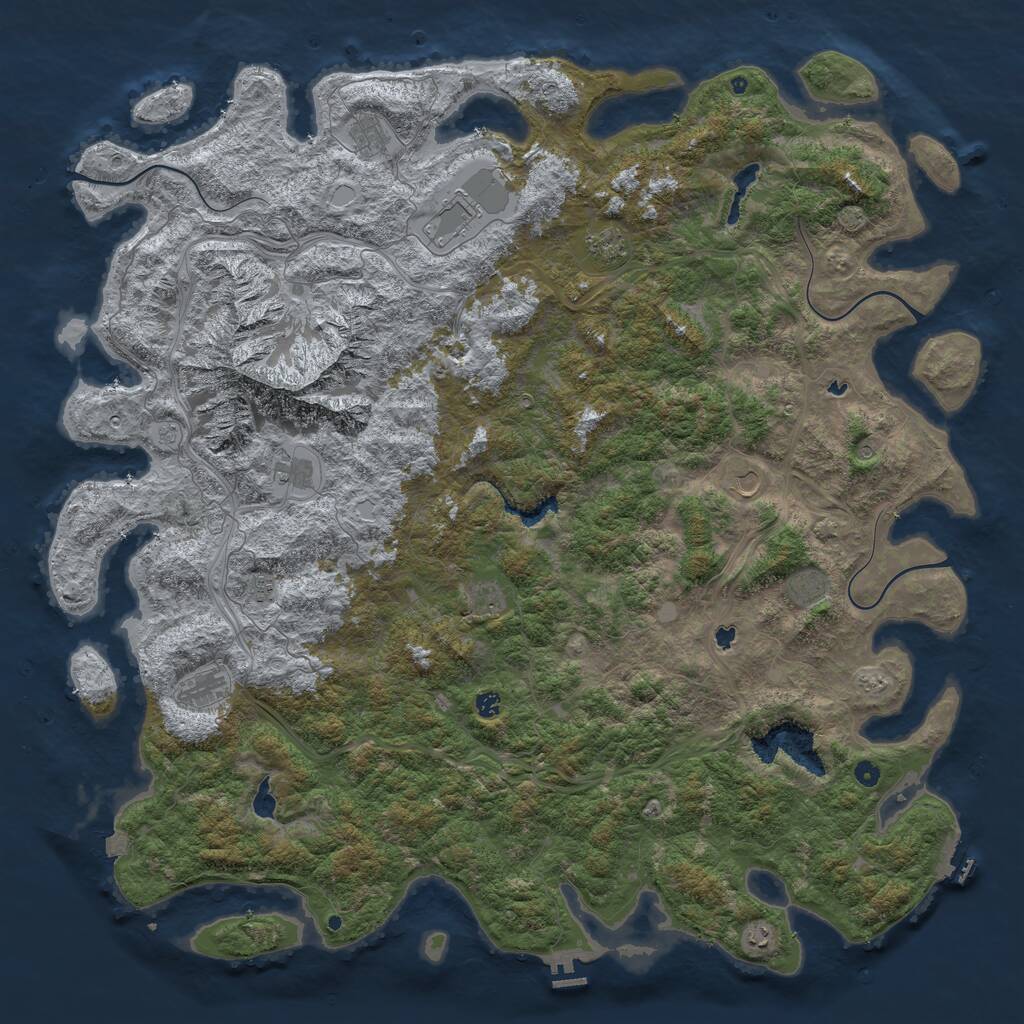 Rust Map: Procedural Map, Size: 6000, Seed: 2551024, 17 Monuments