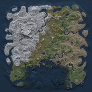 Thumbnail Rust Map: Procedural Map, Size: 6000, Seed: 2551024, 17 Monuments
