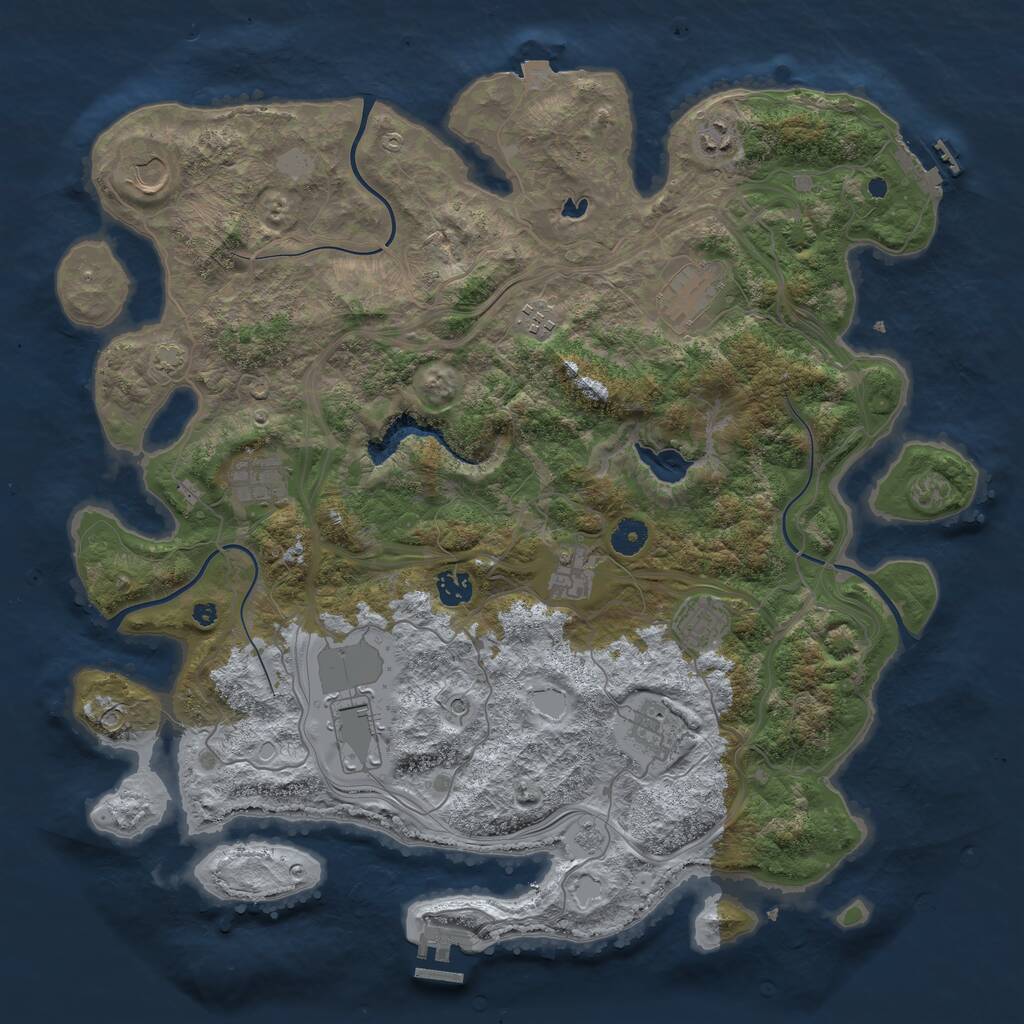 Rust Map: Procedural Map, Size: 4250, Seed: 1341971209, 16 Monuments