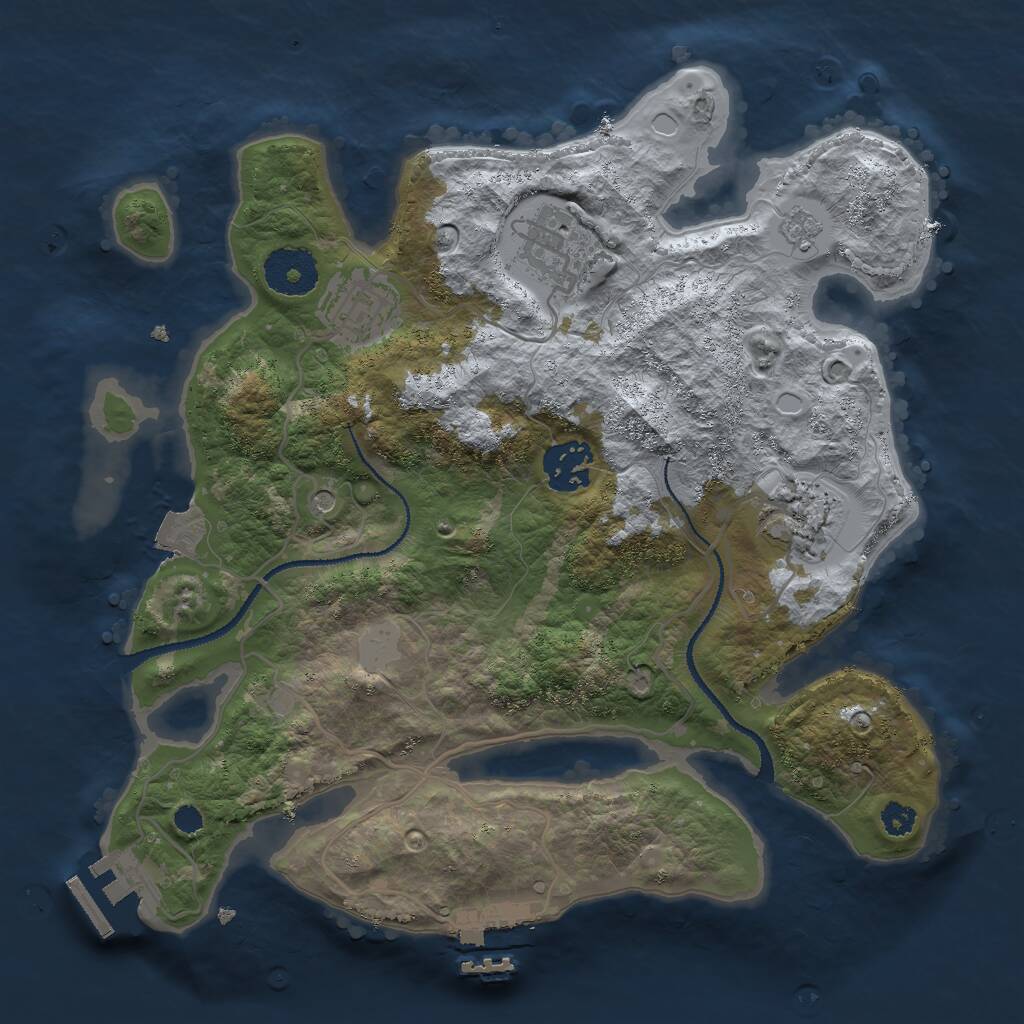 Rust Map: Procedural Map, Size: 3000, Seed: 1300, 9 Monuments