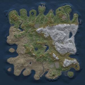 Thumbnail Rust Map: Procedural Map, Size: 4000, Seed: 1368604995, 14 Monuments