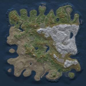 Thumbnail Rust Map: Procedural Map, Size: 4000, Seed: 1368604995, 14 Monuments