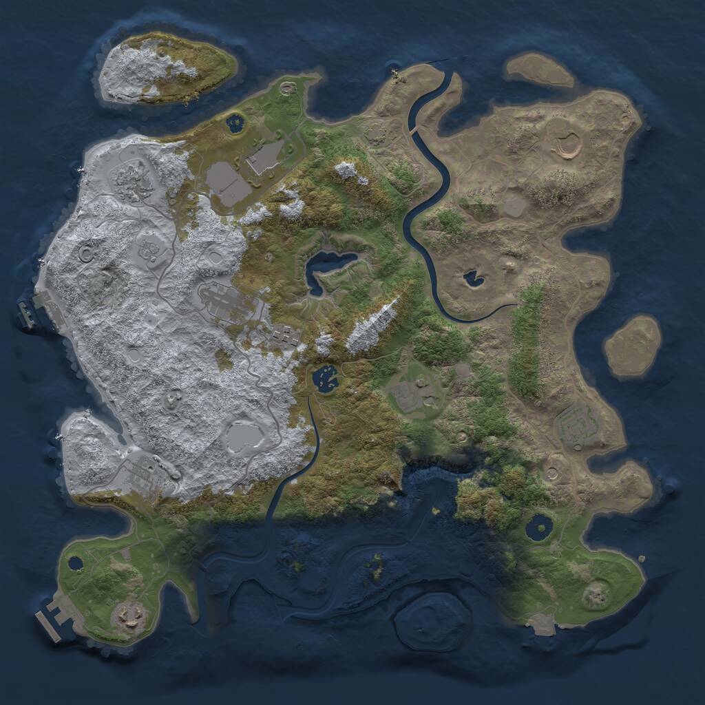 Rust Map: Procedural Map, Size: 4000, Seed: 905986001, 16 Monuments