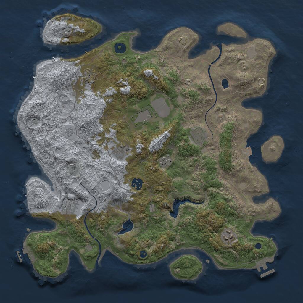 Rust Map: Procedural Map, Size: 4000, Seed: 905986001, 14 Monuments