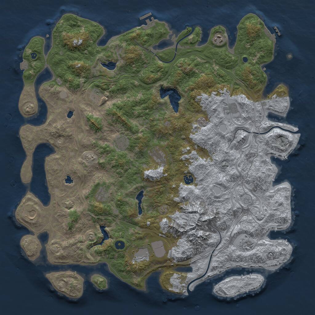 Rust Map: Procedural Map, Size: 5000, Seed: 404949236, 17 Monuments