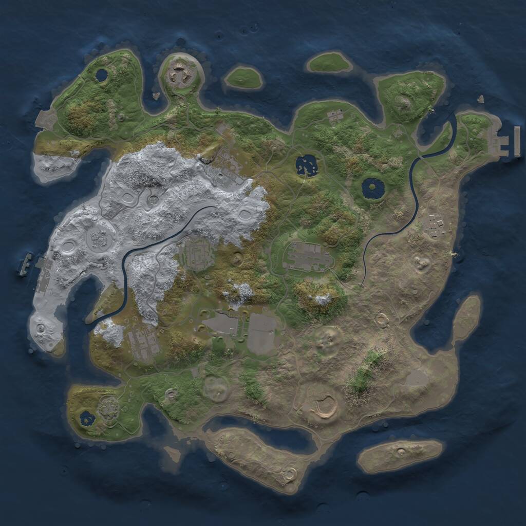 Rust Map: Procedural Map, Size: 3500, Seed: 622346958, 15 Monuments