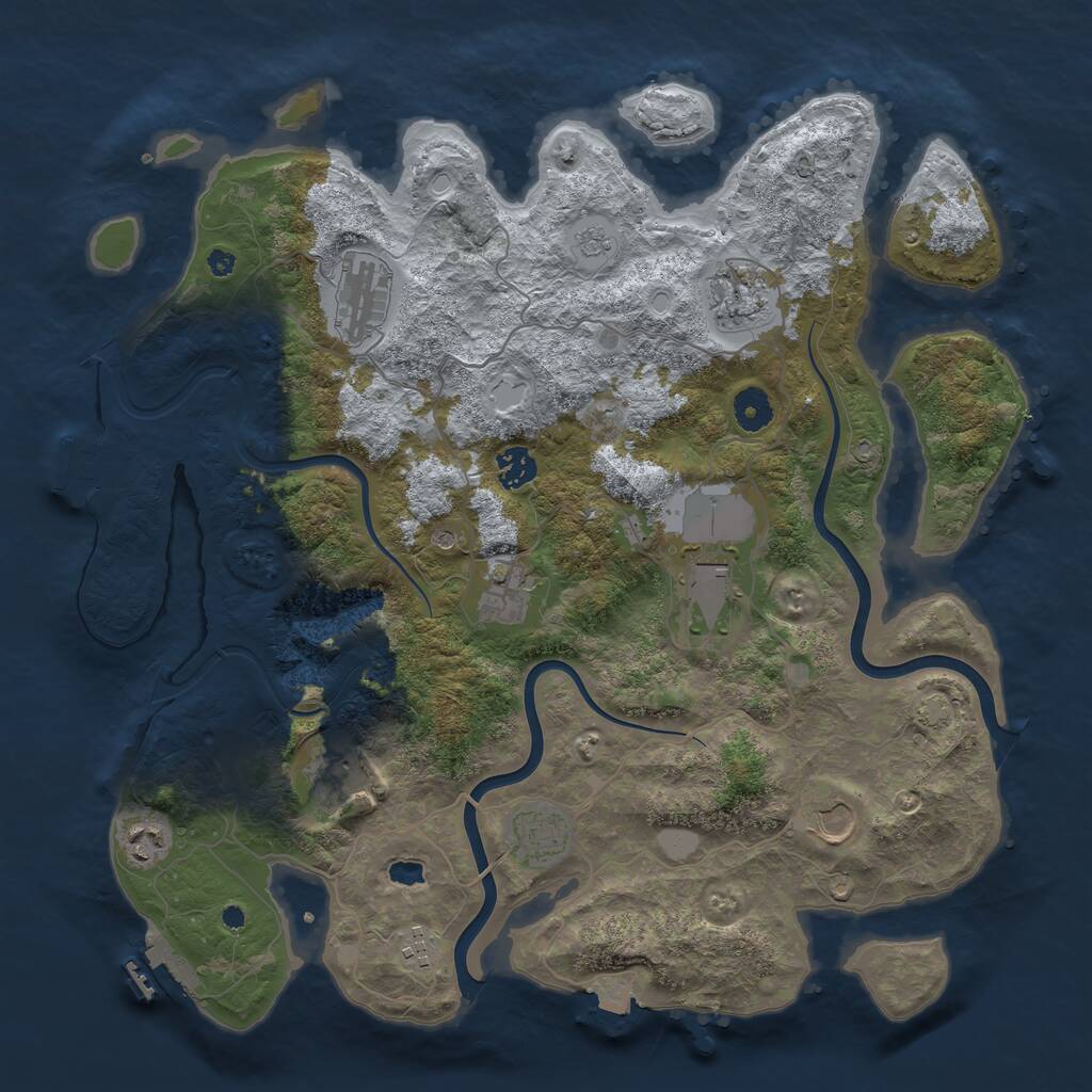 Rust Map: Procedural Map, Size: 4000, Seed: 5122024, 16 Monuments