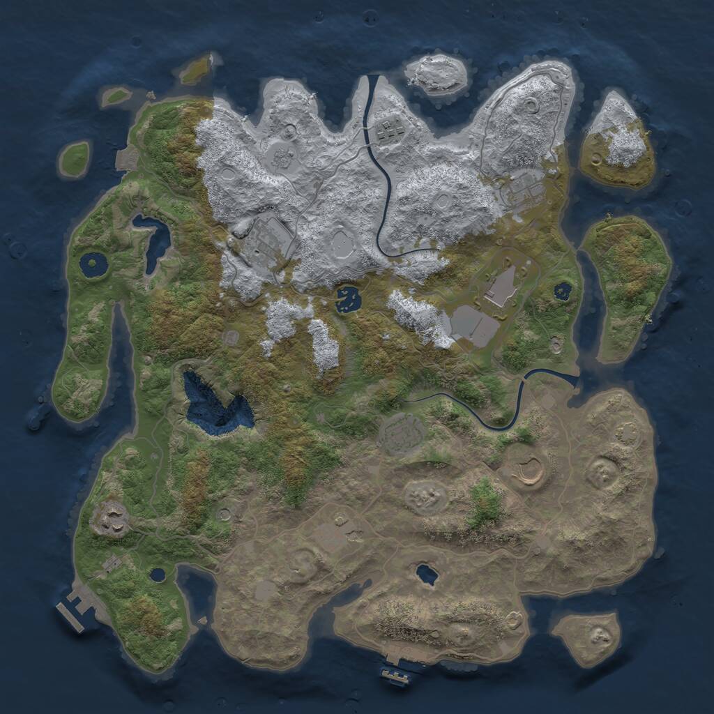 Rust Map: Procedural Map, Size: 4000, Seed: 5122024, 15 Monuments