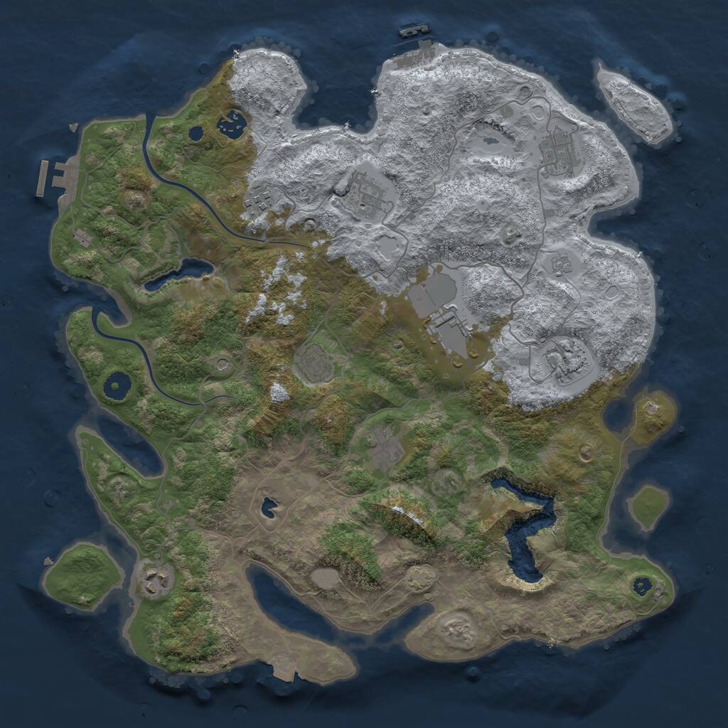 Rust Map: Procedural Map, Size: 4000, Seed: 864312, 15 Monuments