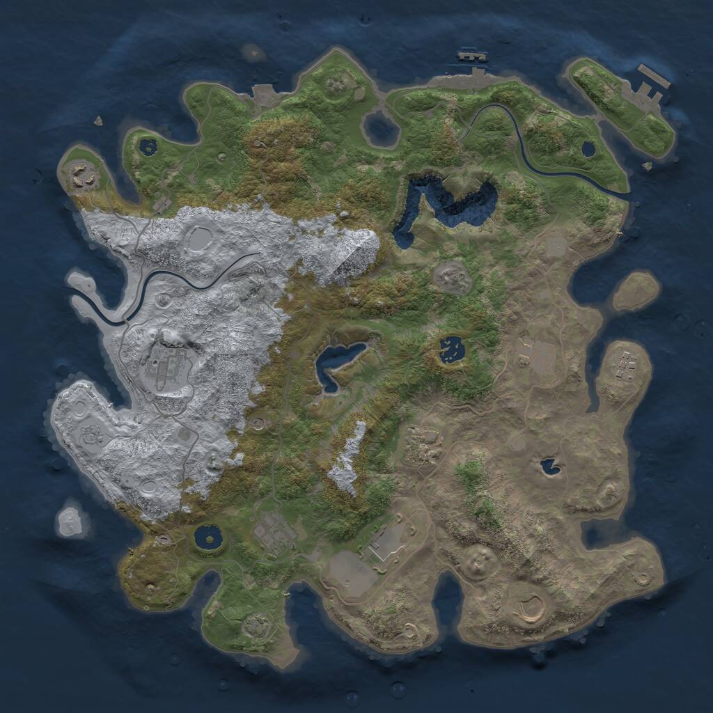 Rust Map: Procedural Map, Size: 4000, Seed: 394578944, 15 Monuments