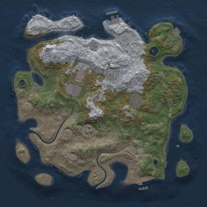 Thumbnail Rust Map: Procedural Map, Size: 3500, Seed: 2083982643, 11 Monuments