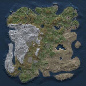 Thumbnail Rust Map: Procedural Map, Size: 4000, Seed: 1571431928, 16 Monuments