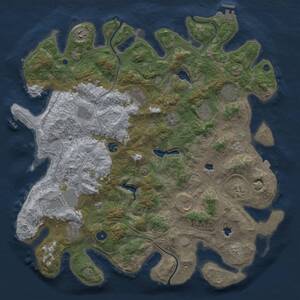 Thumbnail Rust Map: Procedural Map, Size: 4500, Seed: 9946682, 17 Monuments