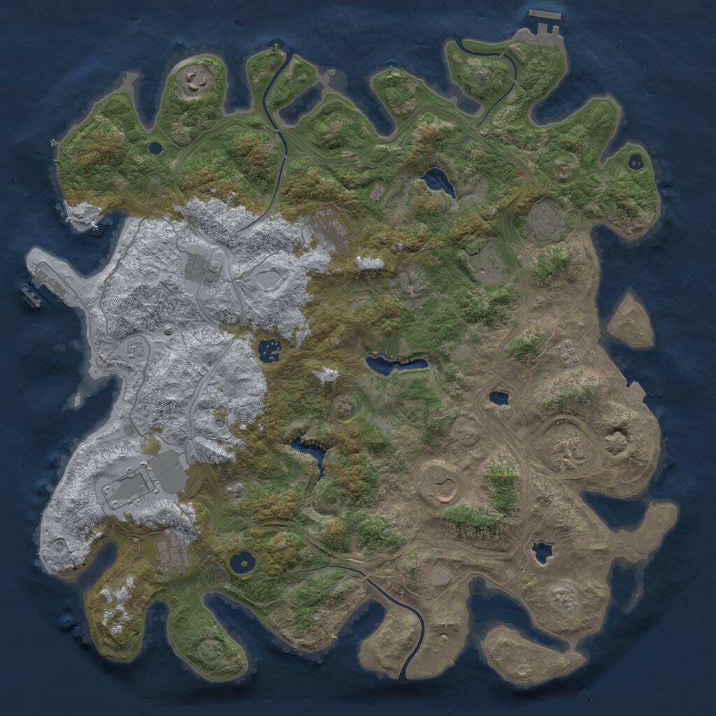 Rust Map: Procedural Map, Size: 4500, Seed: 9946682, 17 Monuments