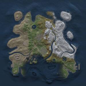 Thumbnail Rust Map: Procedural Map, Size: 3000, Seed: 147889719, 11 Monuments