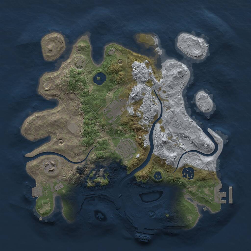 Rust Map: Procedural Map, Size: 3000, Seed: 147889719, 11 Monuments
