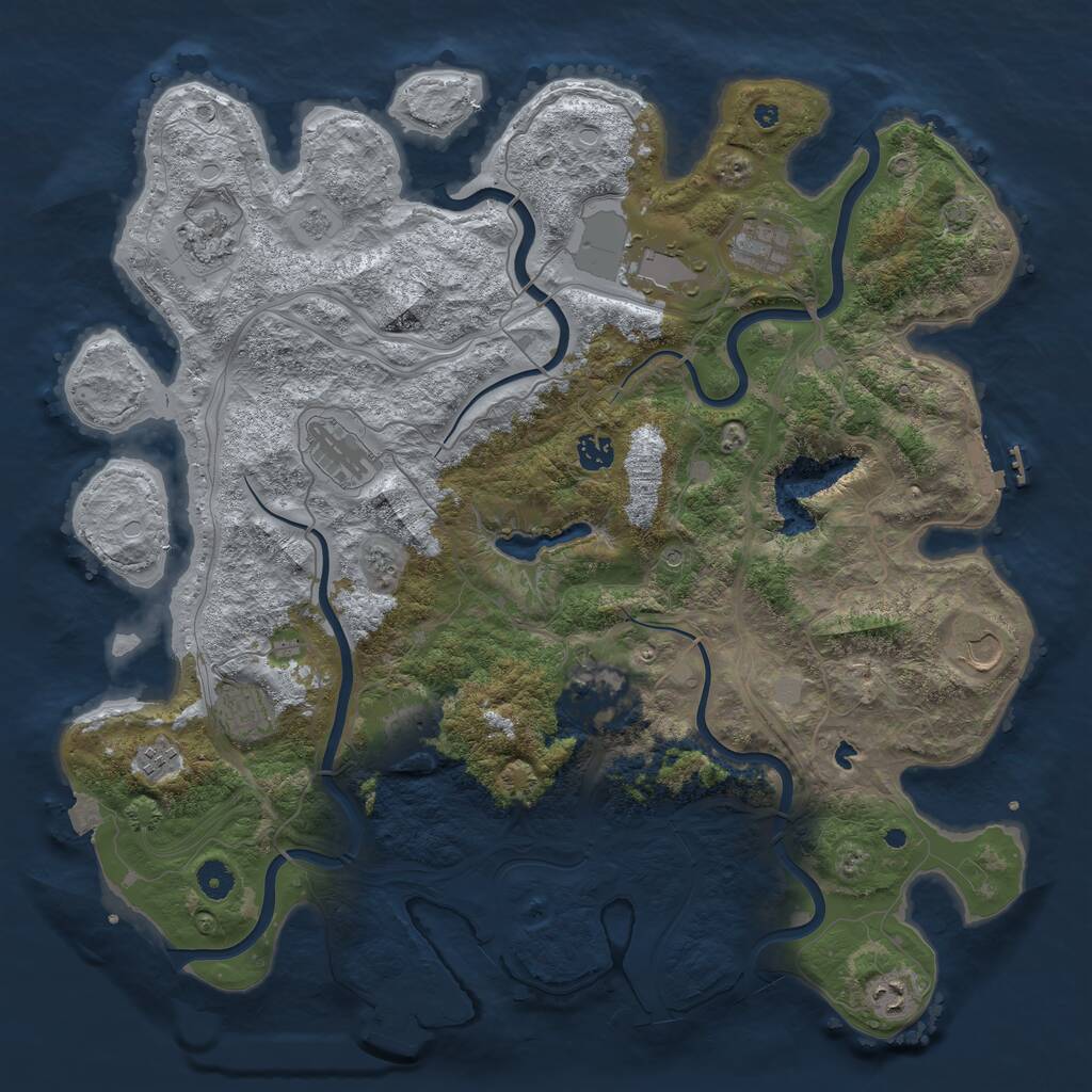 Rust Map: Procedural Map, Size: 4400, Seed: 339242107, 17 Monuments