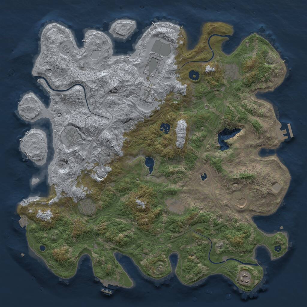 Rust Map: Procedural Map, Size: 4400, Seed: 339242107, 16 Monuments