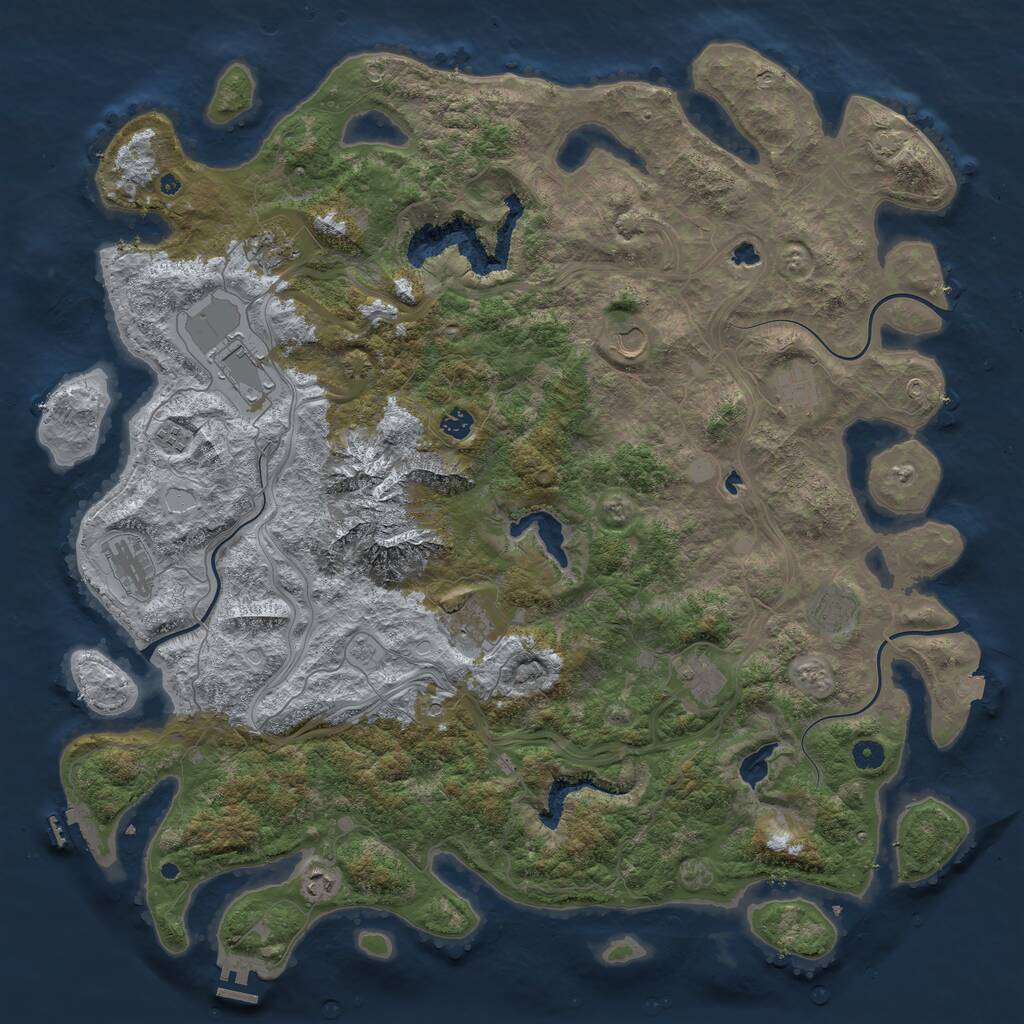 Rust Map: Procedural Map, Size: 5000, Seed: 1358512042, 17 Monuments