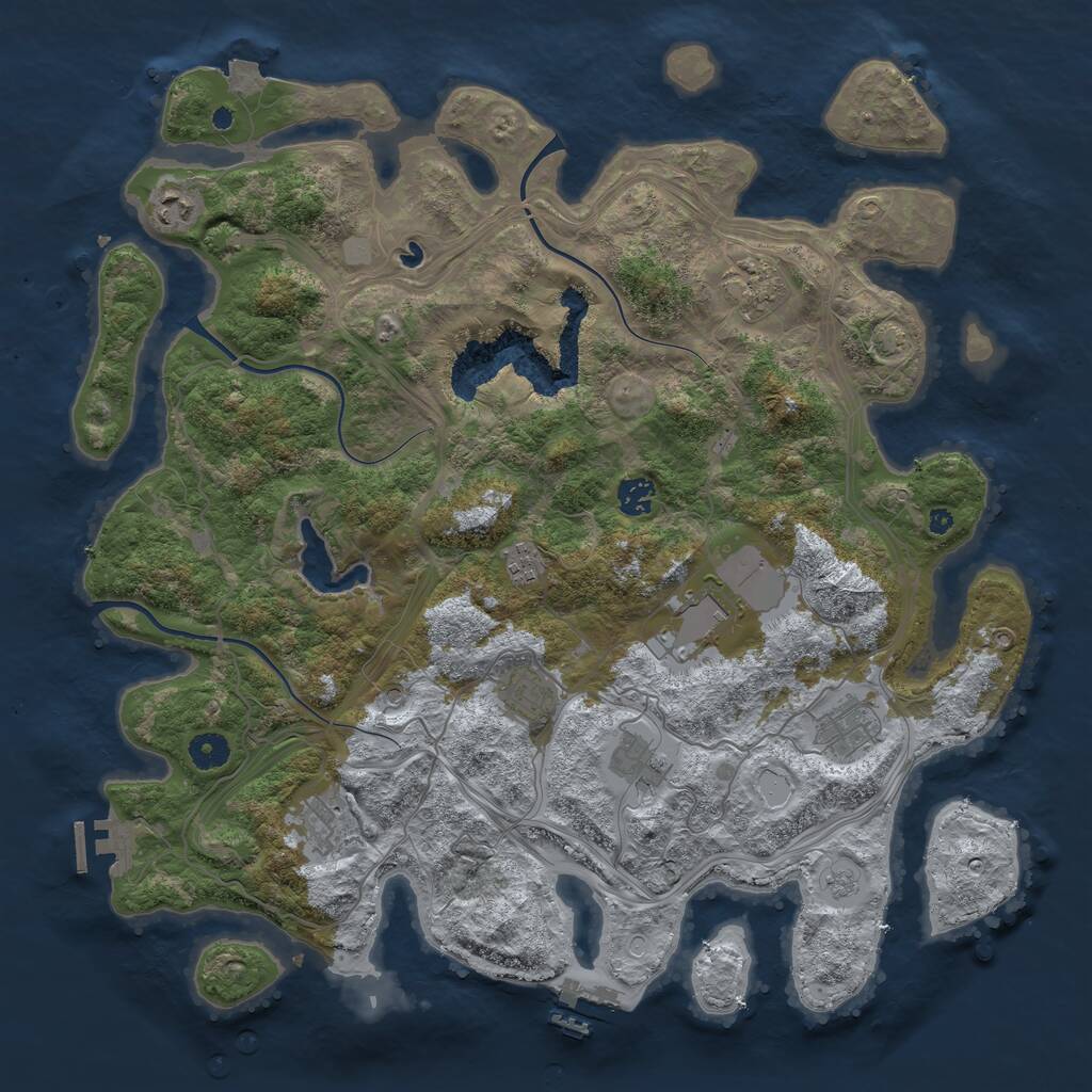 Rust Map: Procedural Map, Size: 4250, Seed: 823377651, 15 Monuments