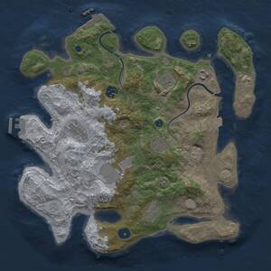 Thumbnail Rust Map: Procedural Map, Size: 3500, Seed: 553874597, 14 Monuments