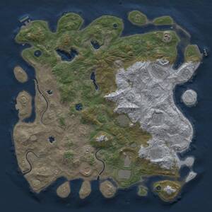 Thumbnail Rust Map: Procedural Map, Size: 4500, Seed: 365189533, 16 Monuments