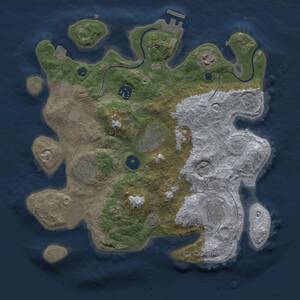 Thumbnail Rust Map: Procedural Map, Size: 3250, Seed: 2010670001, 10 Monuments