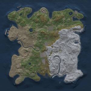 Thumbnail Rust Map: Procedural Map, Size: 3700, Seed: 91785085, 14 Monuments