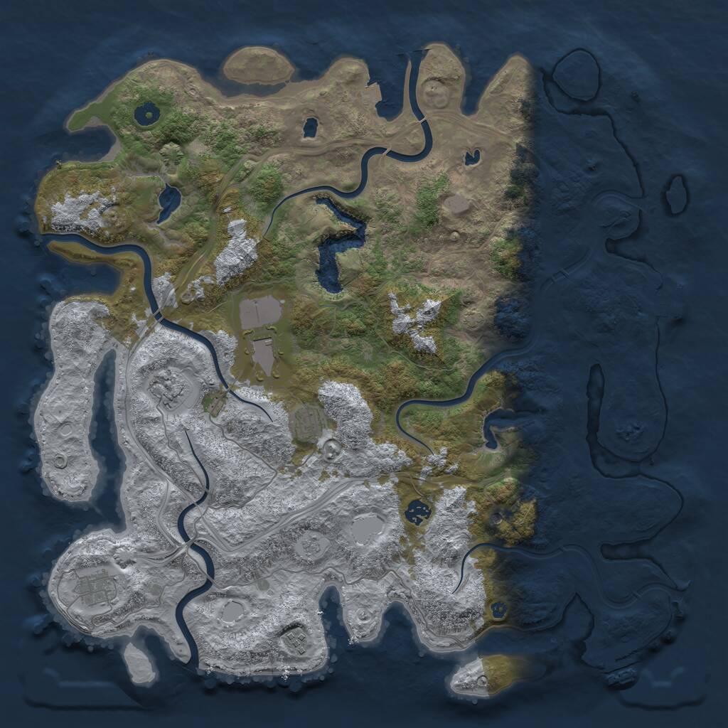 Rust Map: Procedural Map, Size: 4500, Seed: 65216898, 12 Monuments