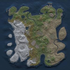 Thumbnail Rust Map: Procedural Map, Size: 3500, Seed: 717718288, 14 Monuments