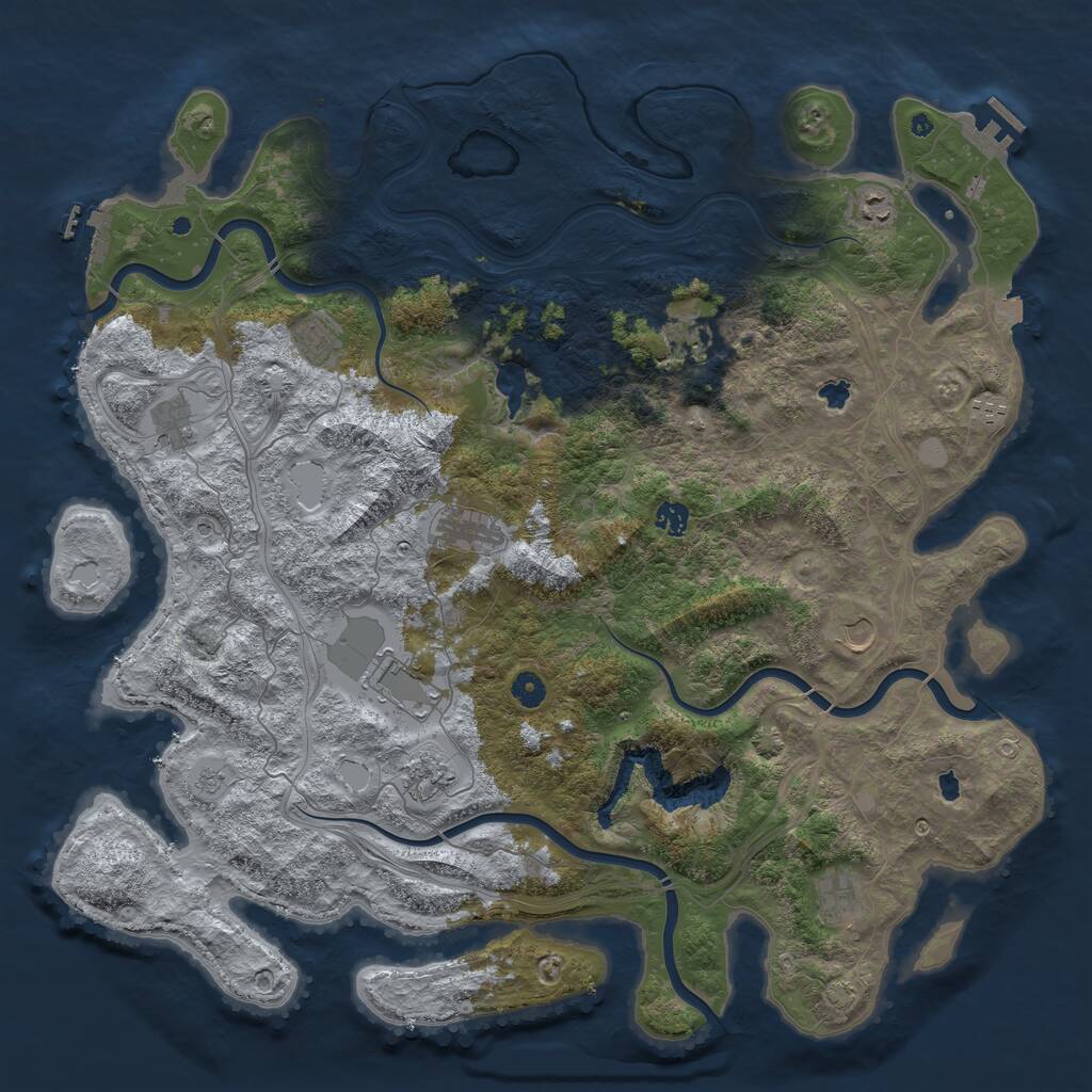 Rust Map: Procedural Map, Size: 4800, Seed: 2144186414, 17 Monuments