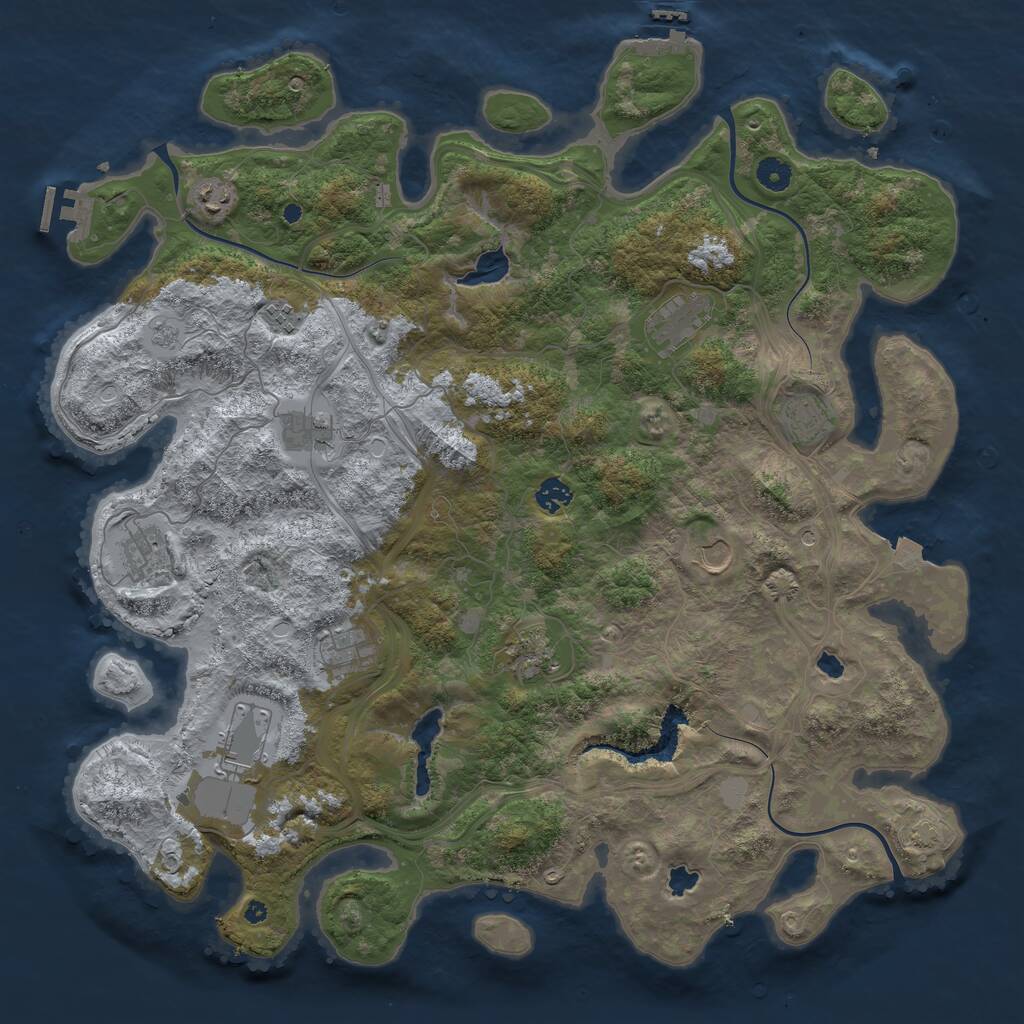 Rust Map: Procedural Map, Size: 4500, Seed: 1603150, 17 Monuments