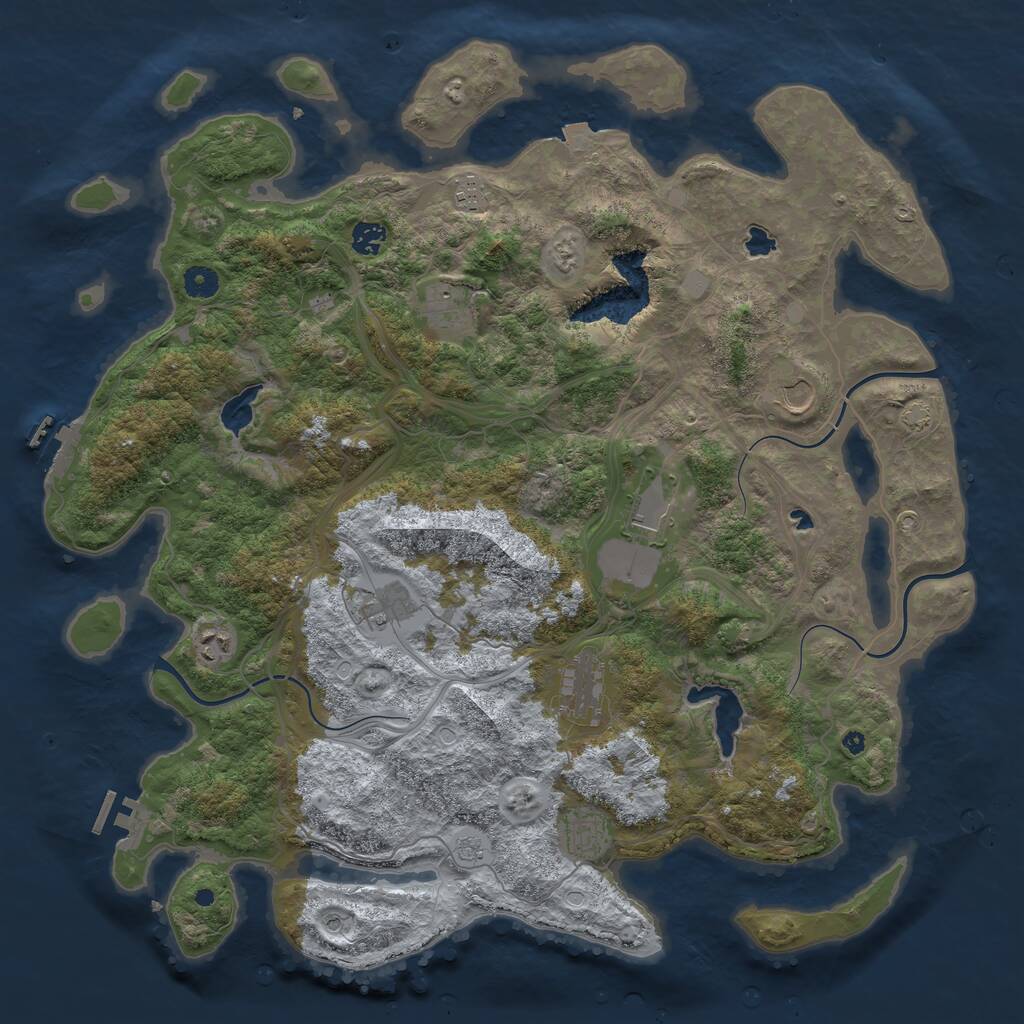 Rust Map: Procedural Map, Size: 4500, Seed: 584574261, 15 Monuments