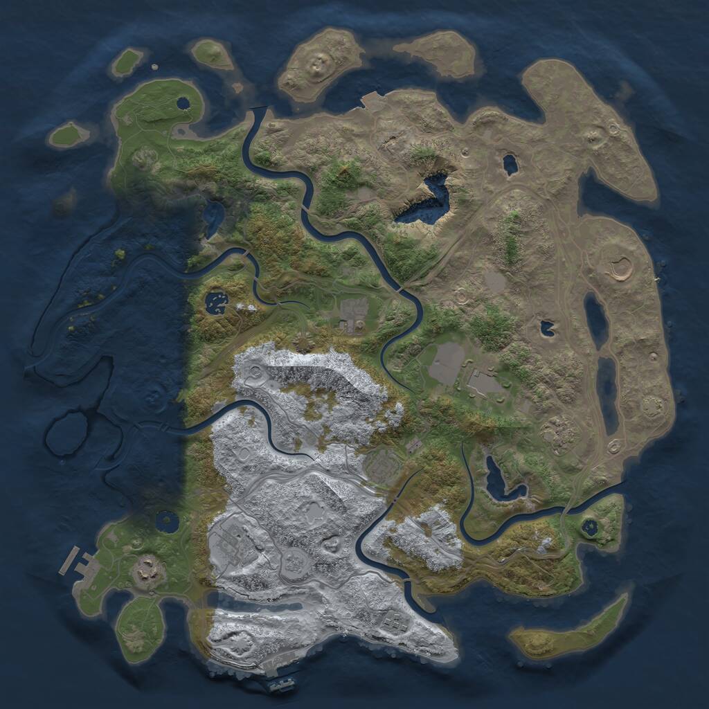 Rust Map: Procedural Map, Size: 4500, Seed: 584574261, 15 Monuments