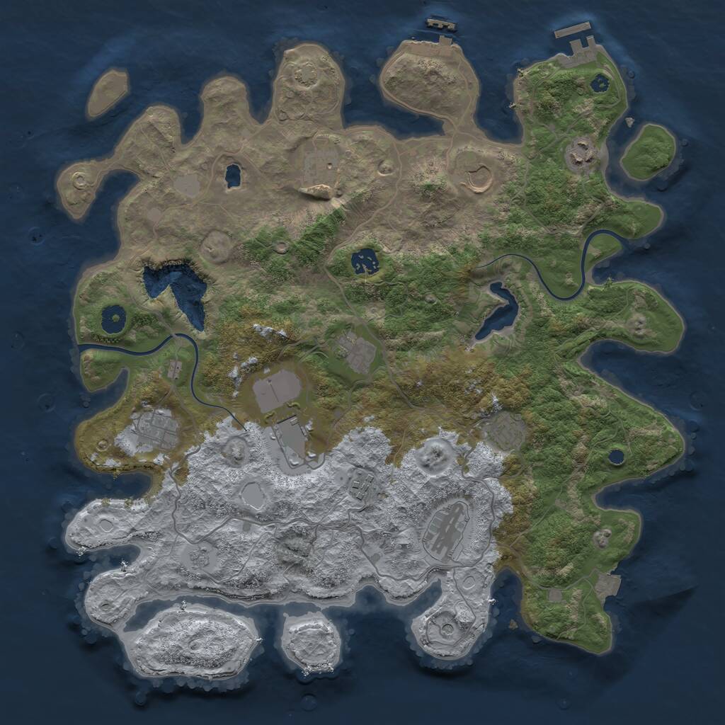 Rust Map: Procedural Map, Size: 4000, Seed: 1806472619, 16 Monuments