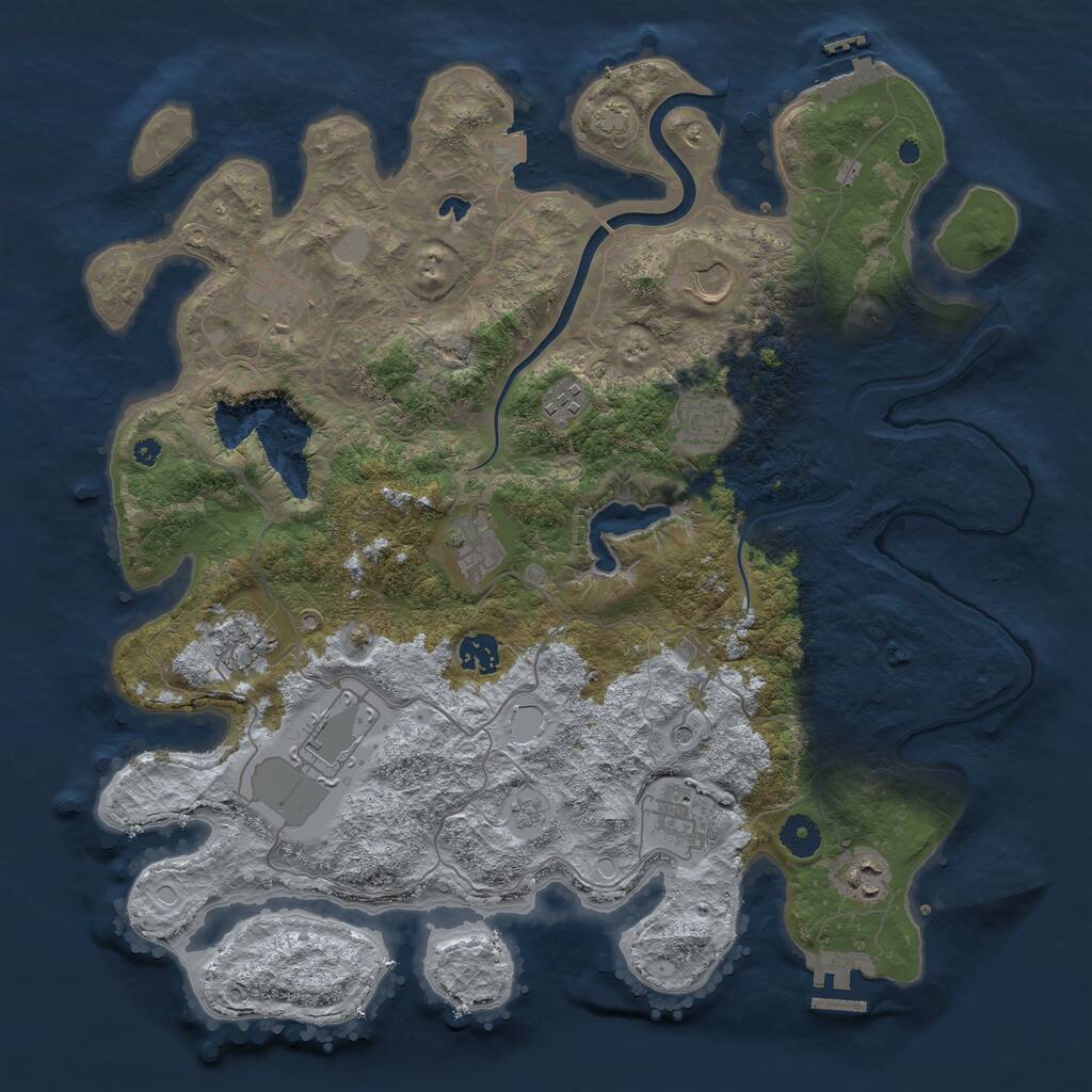 Rust Map: Procedural Map, Size: 4000, Seed: 1806472619, 16 Monuments